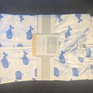 Hudson Baby White and Light Blue Whale Sleep Sack for Kids